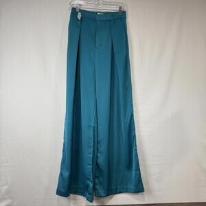 Blue Buttercup Teal Silky Pleated Dress Pants Size 2/4